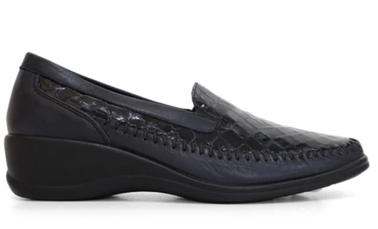 TESSELLI IRENE Black Croc loafer 