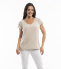 Orientique Essentials Tee V Neck Sand
