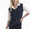 Orientique Knit Vest Cable Navy