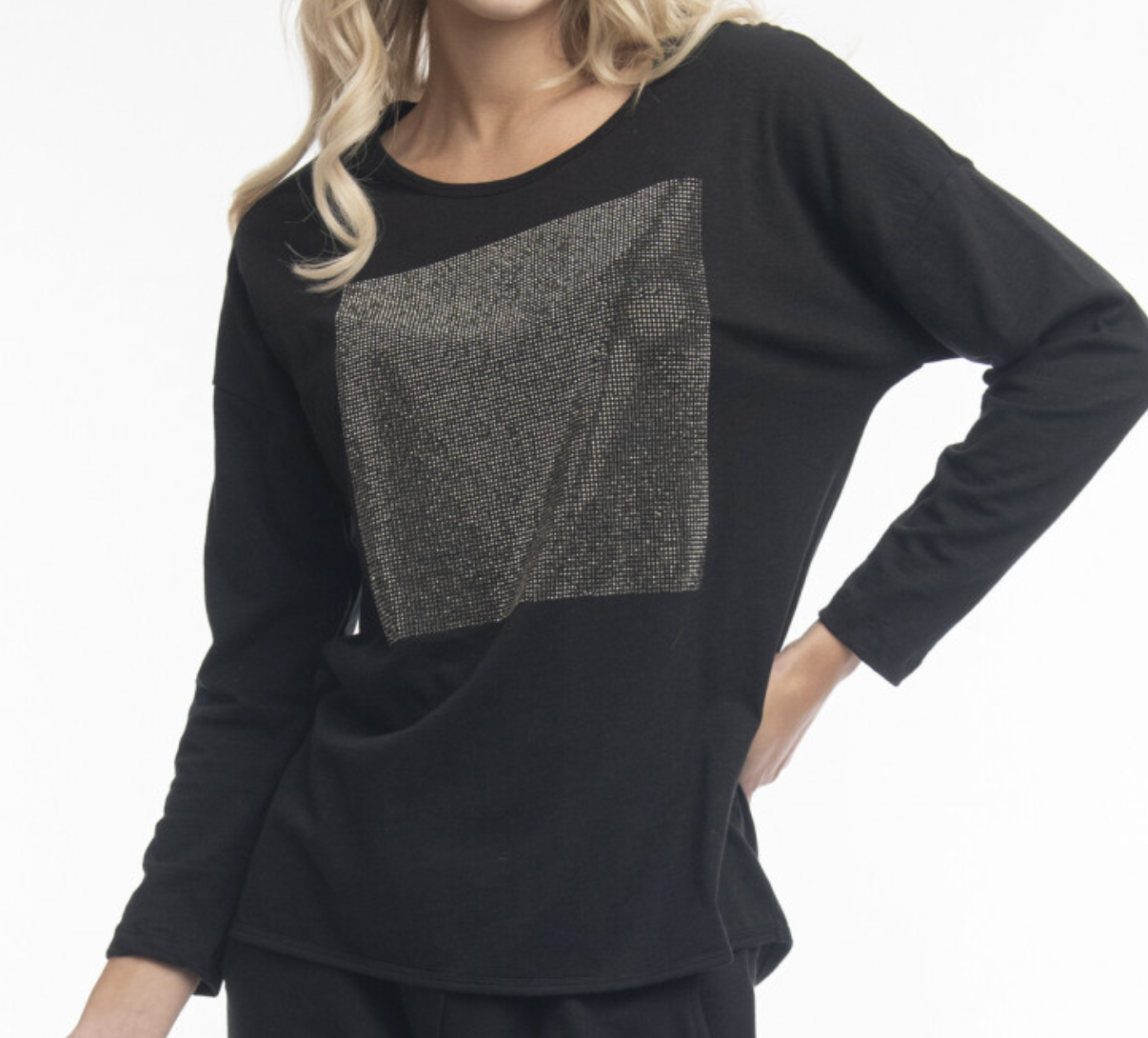 Orientique Fancy Top Oversize Sequins Black