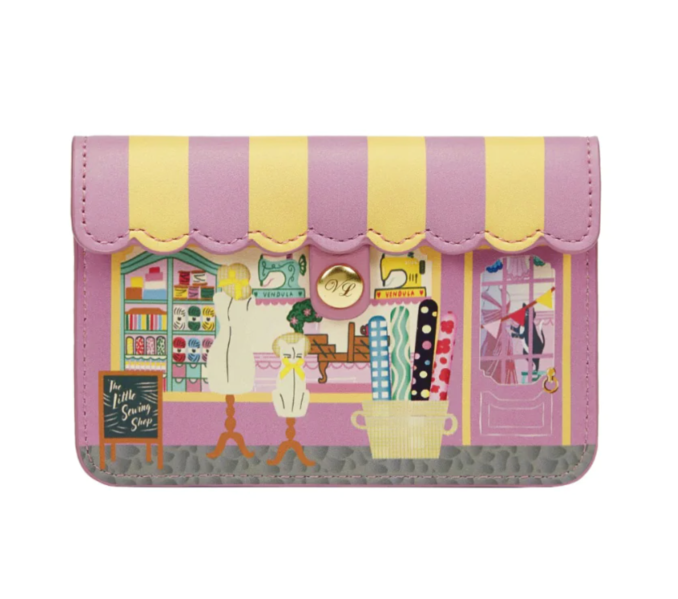 Vendula London Vendula Sewing Shop Accordion Card Wallet - Raspberry Edition
