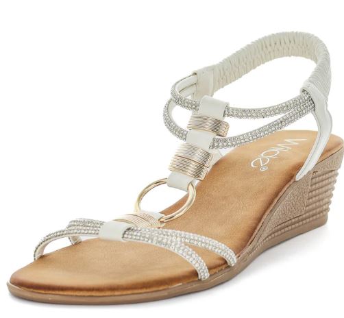 Wilde Selda Rhinestone Wedge Sandal
