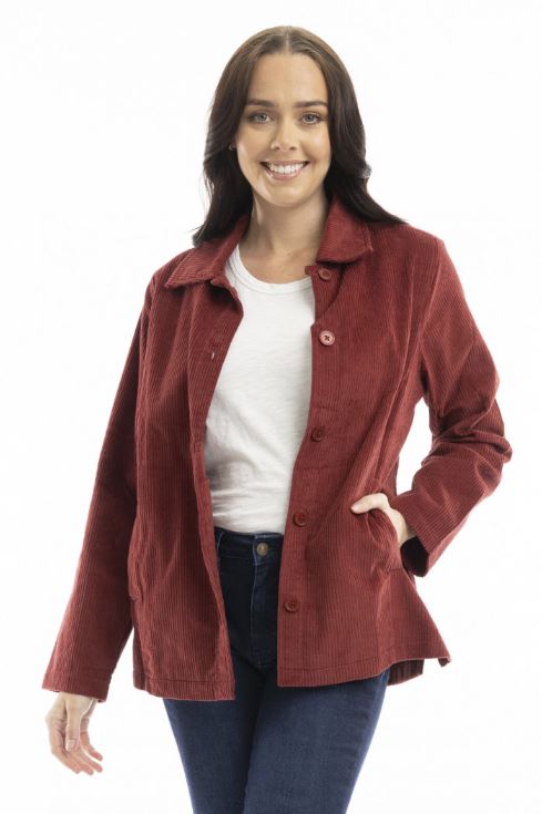 Orientique Cord Solid Shirt Jacket