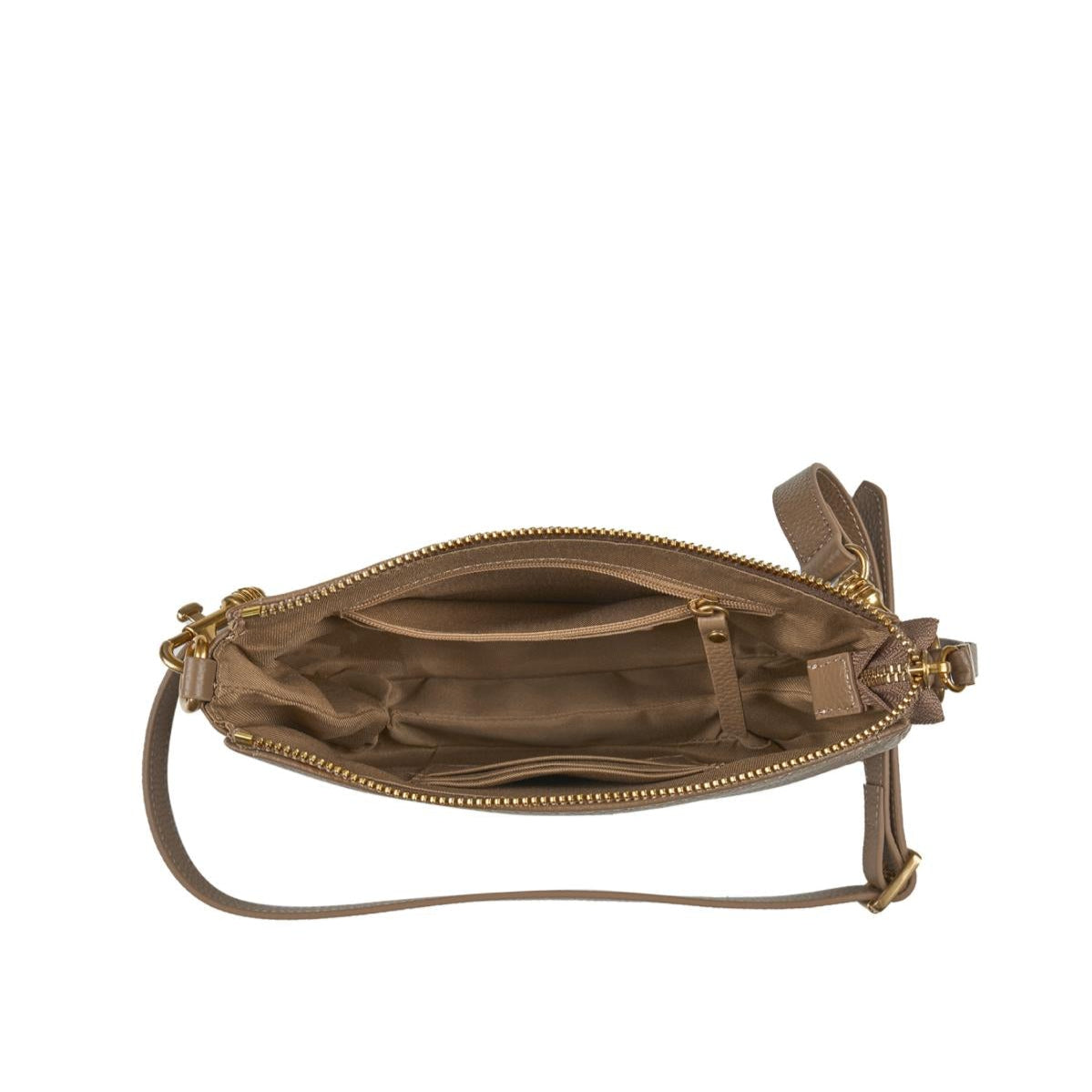 Thomas Cook Penelope handbag in camel colour interior view