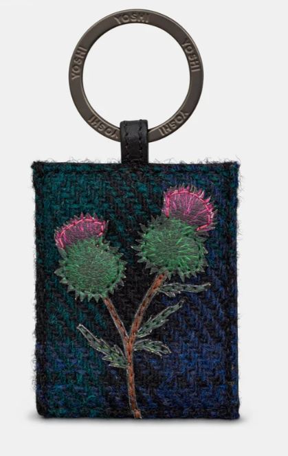 Yoshi Leather Highland Thistle Keyring