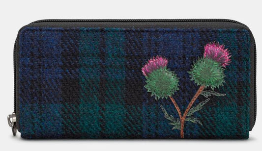 Yoshi Leather Highland Thistle Zip Around Large Purse