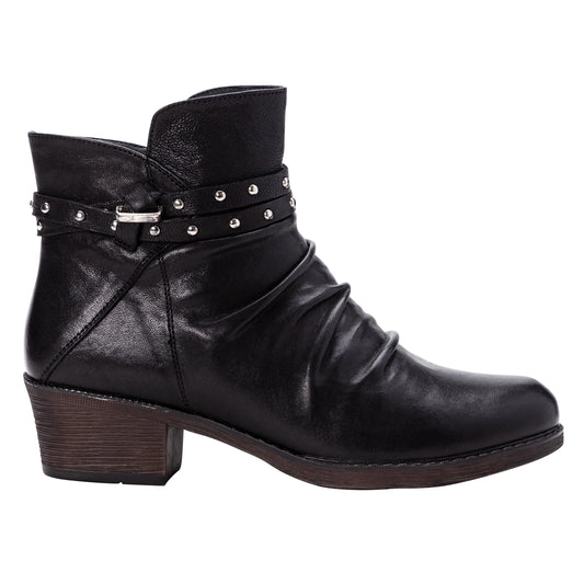 Propet Roxie Block Heel Boot - Black 