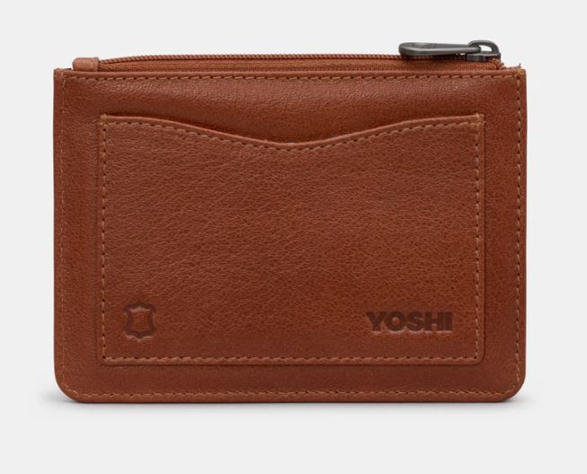 Yoshi Leather Highland Cow Zip Top Purse Blue