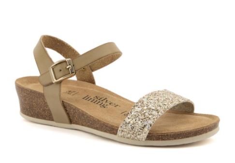 Silver Lining Agata Glitter Sandal Gold 