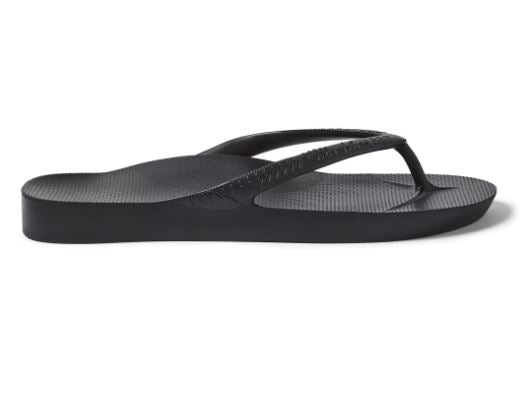 Archies Arch Support Thongs Black