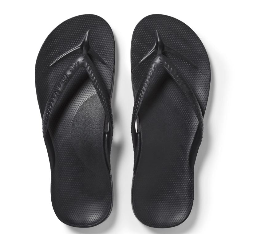 Archies Arch Support Thongs Black