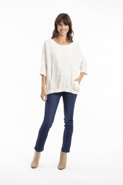 Orientique Escape Pure Linen Boxy Top