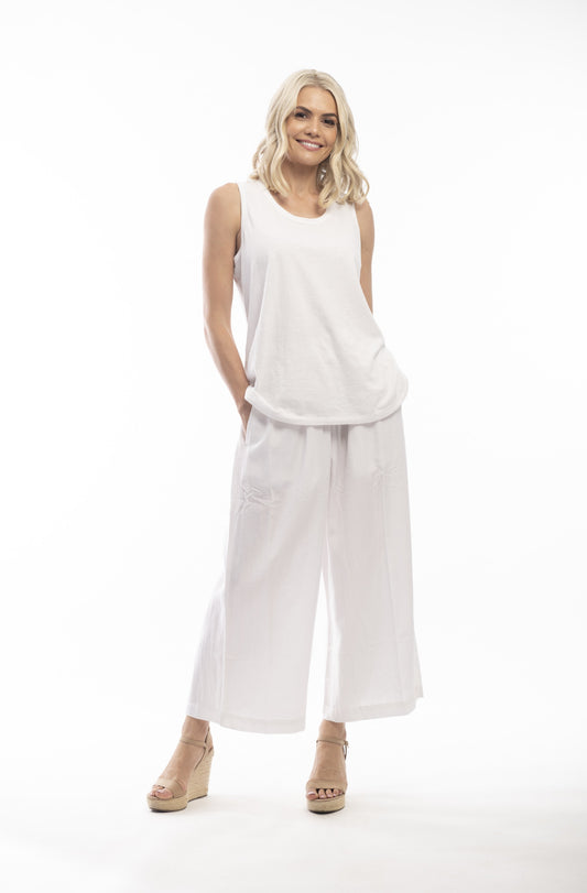 Orientique Essentials Linen Pant White sz 20