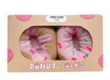 Food Socks Pink Donut