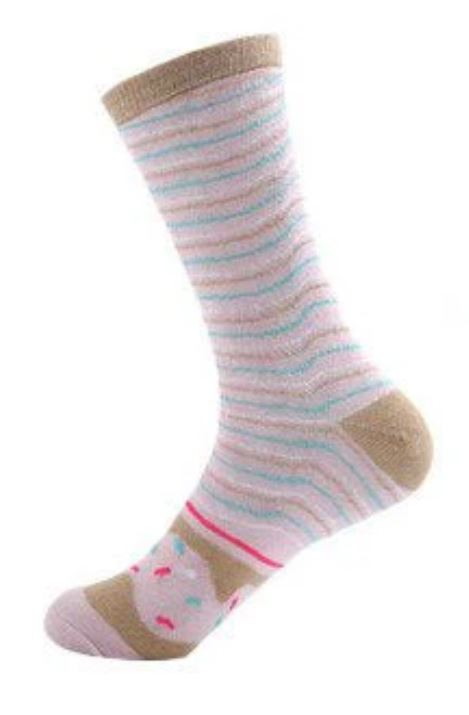 Food Socks Pink Donut