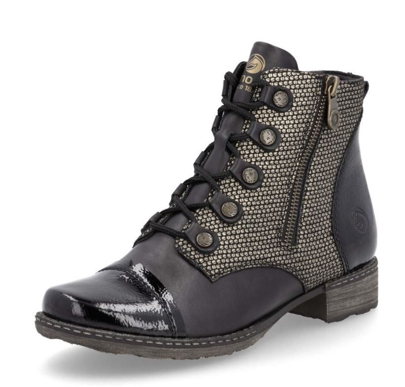 Remonte Black Combo Booties D4391-03