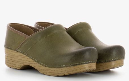 Dansko Pro Green Burnish Nubuck Clog