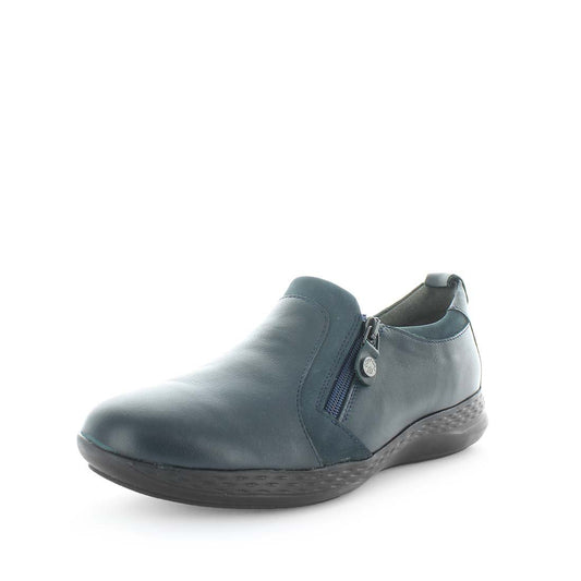 Kiarflex Kariel Side Zip Leather Shoes Navy 