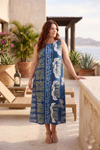 Orientique Dress Midi Sleeveless