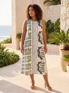Orientique Dress Midi Sleeveless