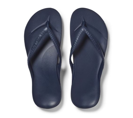 Archies Arch Support Thongs Navy