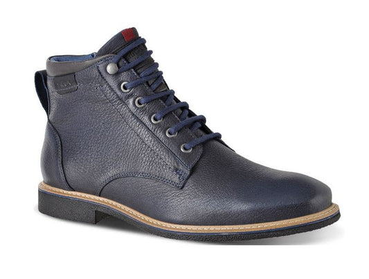 Ferracini Osbar Marinho Blue Leather Lace Up Boots