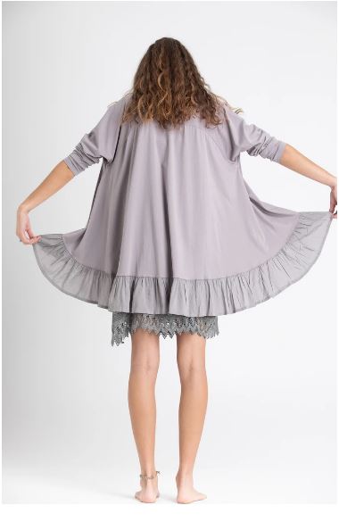 MRSV Ruby Ruffle Top Dove Grey