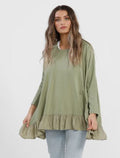 MRSV Ruby Ruffle top Sage Green 
