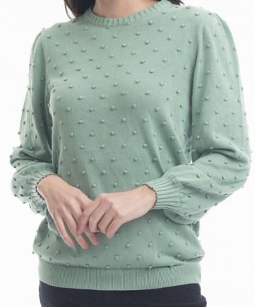 Orientique Knit Bobble Jumper - Sea Sage