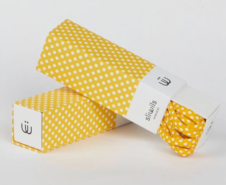 Sliwils Shoelaces Yellow Brightness Polka Dot