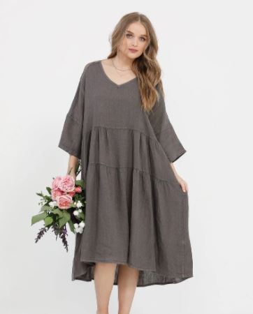 MRSV Stella Linen Dress Solids