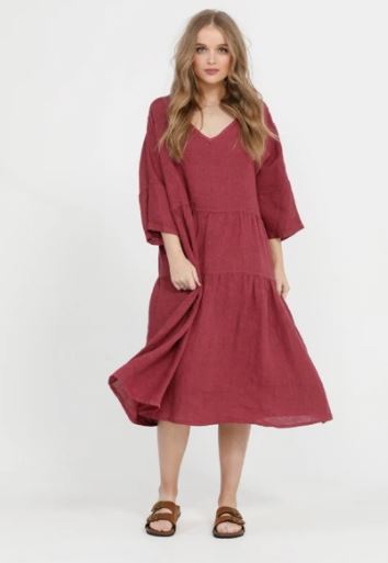 MRSV Stella Linen Dress Solids