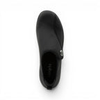 The Happy Shoe Shop Alegria Marilynn black stretch neoprene comfort shoe with hook-and-loop closure, top view.