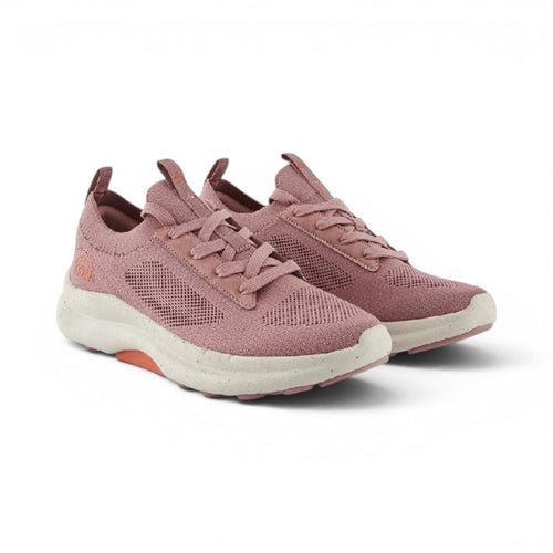 The Happy Shoe Shop Arco2 mauve lace-up walking shoe with breathable mesh upper and supportive three-density sole.