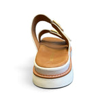 The Happy Shoe Shop Soultbush Mission sandal in bone with adjustable straps and a comfortable platform sole