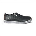 The Happy Shoe Shop Cabello EG17 black leather sneaker with laser-cut perforation, side zip, and textured sole.
