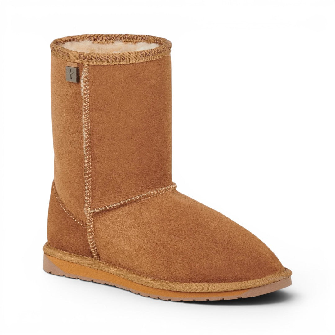 The Happy Shoe Shop Emu Australia Platinum Stinger Lo sheepskin boot in tan, water-resistant and made in Australia.