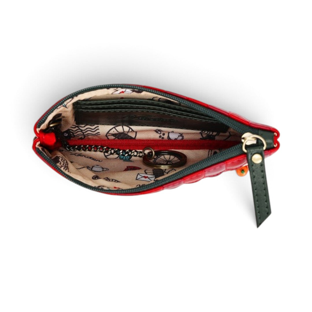 The Happy Shoe Shop Vendula London Farmhouse Pantry coin purse interior showing card slots and keychain