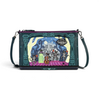 The Happy Shoe Shop Vendula London Haunted Theatre Kate Bag in vegan leather with skeleton cat theatre scene.