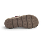 The Happy Shoe Shop Josef Seibel Carmaux 05 suede slide showing the brown chunky lugged rubber outsole