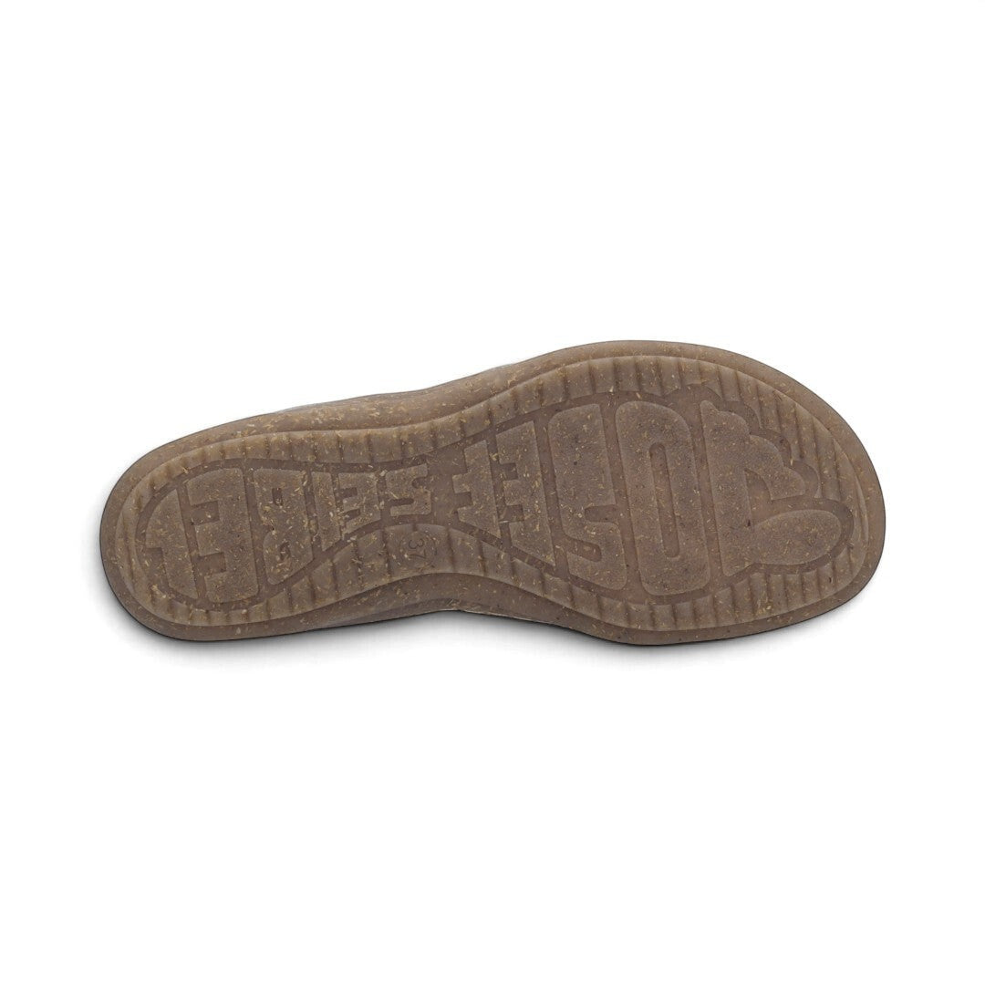 The Happy Shoe Shop Josef Seibel Caitlyn 01 sandal showing the textured brown rubber outsole with brand logo