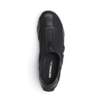 The Happy Shoe Shop Merrell Relay Zip sneaker in black leather and mesh with a convenient side zipper closure.