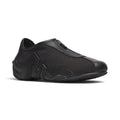 The Happy Shoe Shop Merrell Relay Zip black leather and mesh sneaker with side zipper and textured rubber outsole.