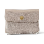 The Happy Shoe Shop MAISON FANLI metallic cowhide leather coin purse with a snap-button closure
