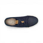 The Happy Shoe Shop Olukai Pehuea Li trench blue mesh lace-up sneaker with leather accents and fern print footbed