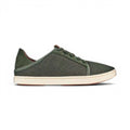The Happy Shoe Shop Olukai Pehuea Li lace-up sneaker in dusty olive textured mesh with a drop-in heel design.