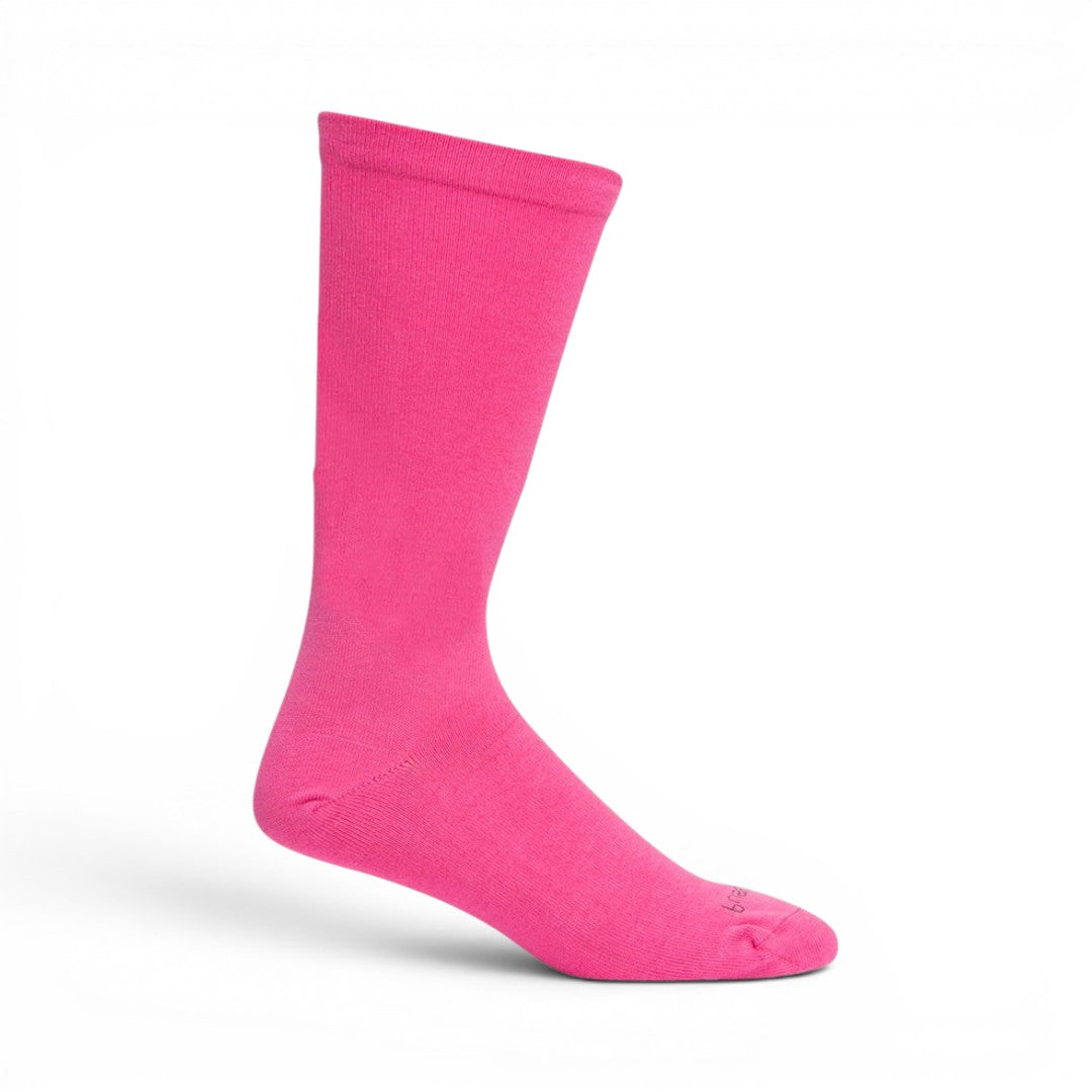 The Happy Shoe Shop Pussyfoot Non-Tight Health Socks in bright pink. Bamboo blend with loose cuff for circulation and hand-linked toe.