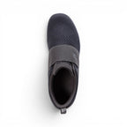 The Happy Shoe Shop Propet Mens Viator Strap dark grey engineered mesh slip-on shoe with hook and loop strap.