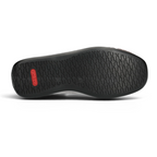 The Happy Shoe Shop Rieker mens fisherman sandal black textured rubber outsole with red logo detail