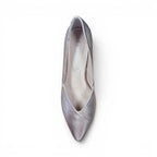 The Happy Shoe Shop Le Sansa Carly rose gold leather pointed toe block heels with a padded insole